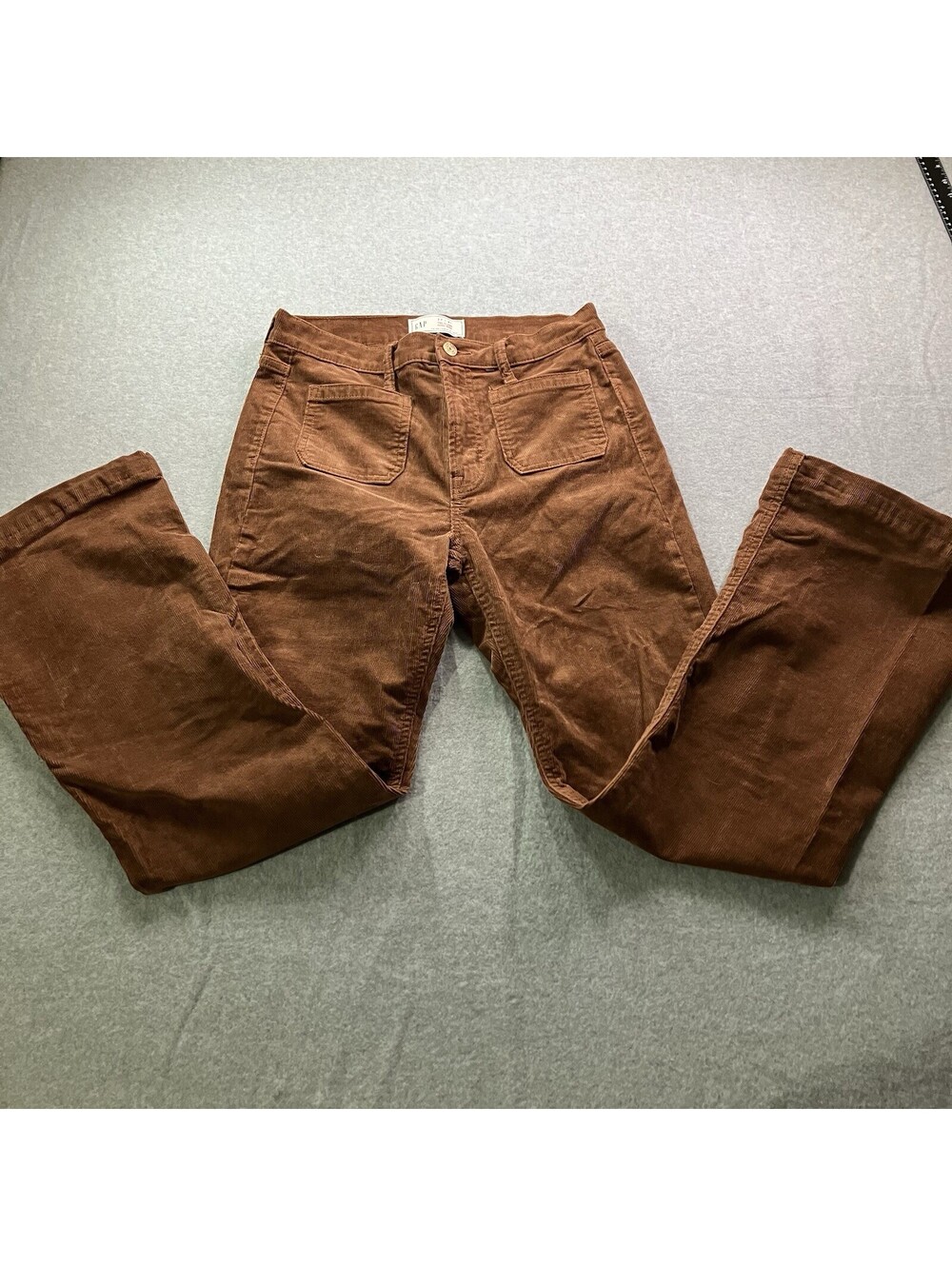 Gap 70s Flare Corduroy Pants Womens 27 4R Brown High Rise Stretch Retro
